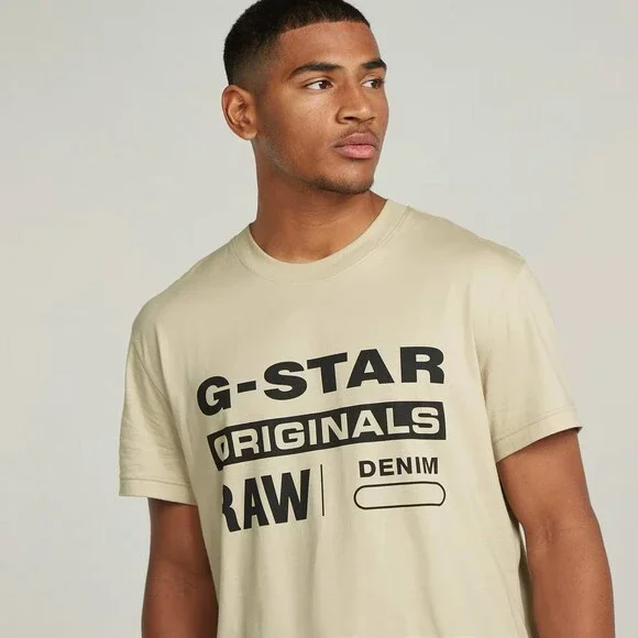 G‑Star RAW Men’s Originals T‑Shirt Beige L $45 NWT - Picture 6 of 13